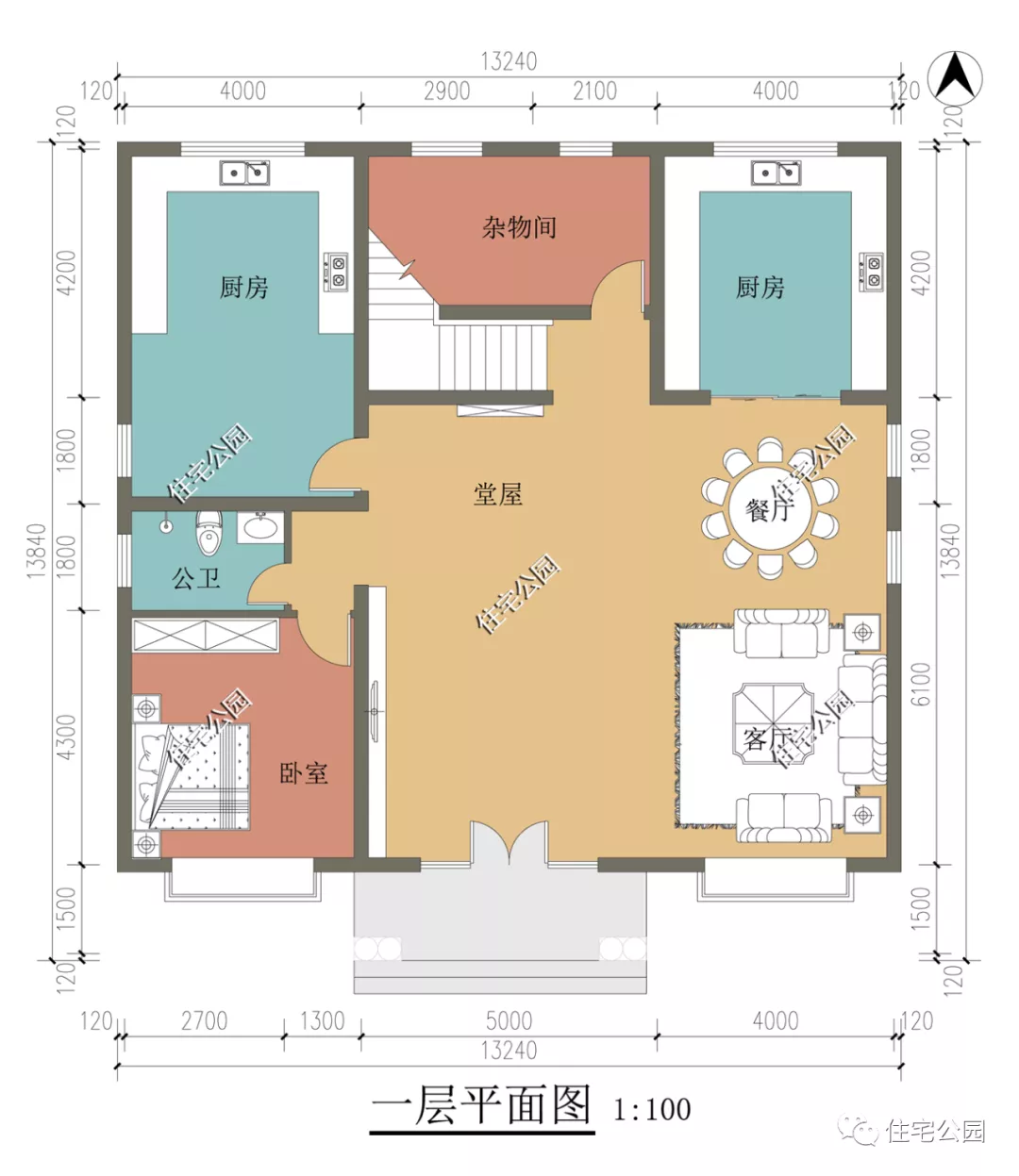 简欧|13×13米简欧二层别墅，讲究的农村房就得是方方正正