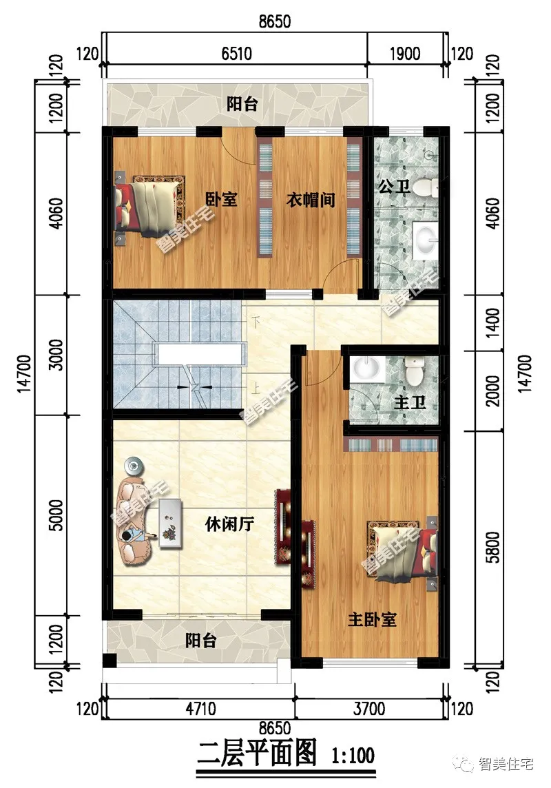 |8.6×13.5米农村别墅，现代风格，主体约40万