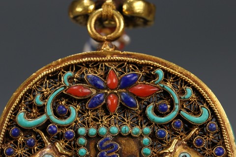 绿松石|清 斋戒牌、金器