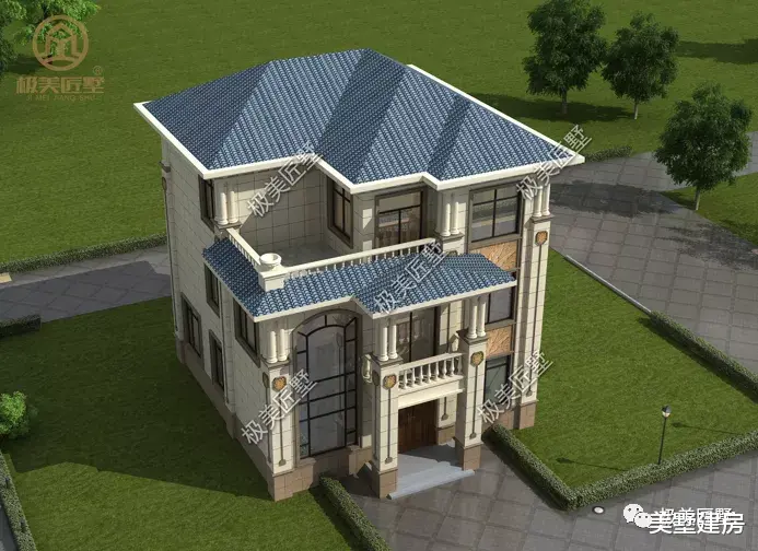 经典的简欧风格别墅，面宽11米，适合建在农村！