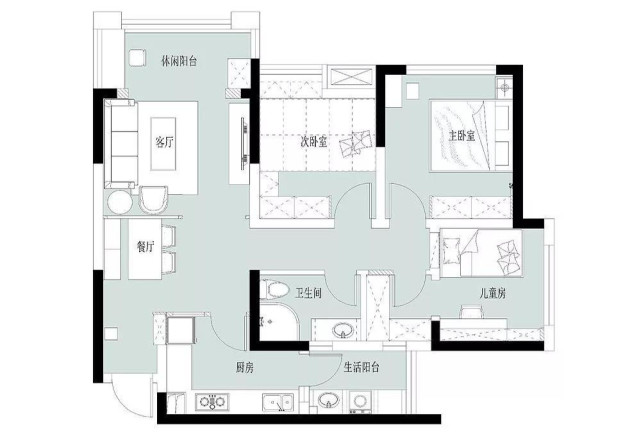 快闪店|103平幸福的三口之家，用马卡龙色系墙漆搭配清新家居