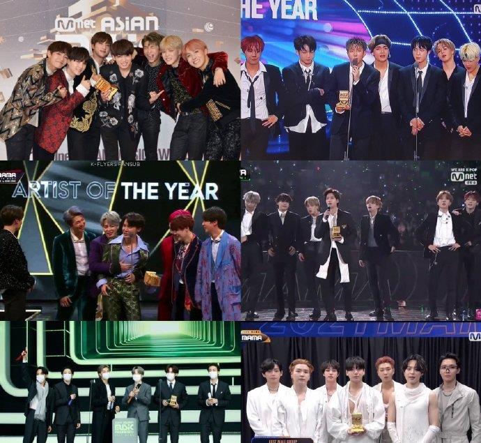 |MAMA公开获奖名单，BTS连续三年成就大满贯，这就是韩流唯一TOP团