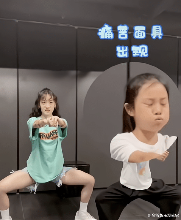 李小璐曬女兒練街舞視頻，8歲甜馨表情痛苦，像極瞭爸爸賈乃亮-圖4
