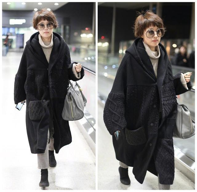 大衣|马伊琍真是一股清流，大衣都起球成这样了还穿，配新发型还挺时髦