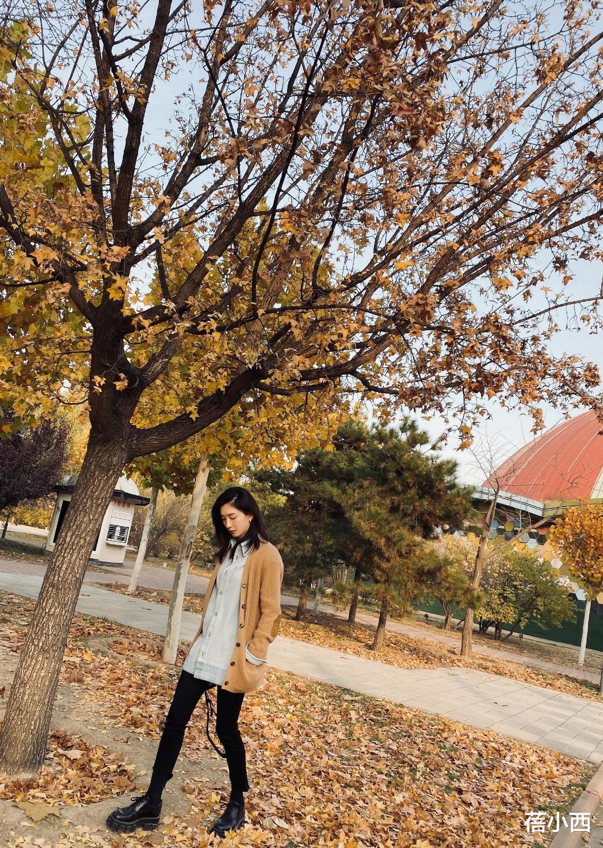 蓓小西 江疏影的高级感无敌了,穿皮衣配马甲套装凹造型,轻松美出国际范