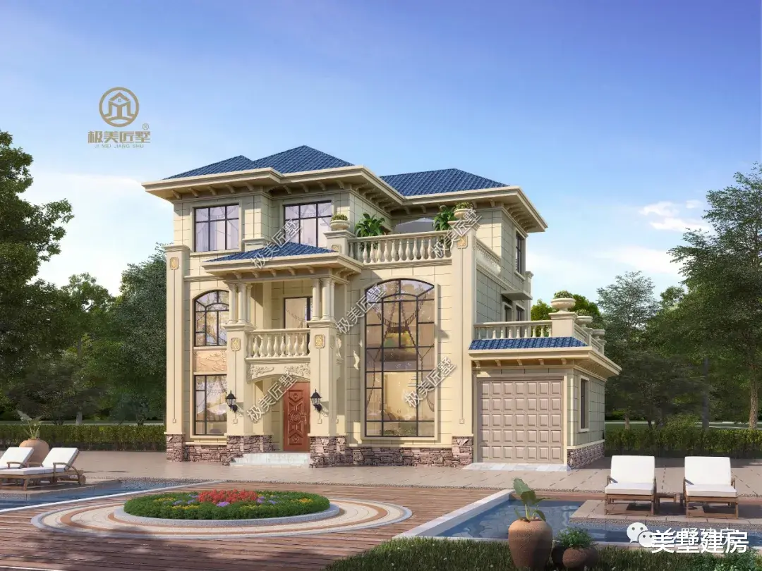 三层带车库欧式别墅，美观实用，喜欢收藏