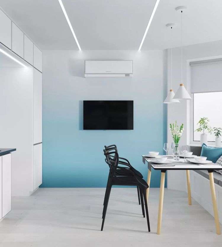 清新海洋风64平米小户型 蓝与白搭配很简约时尚