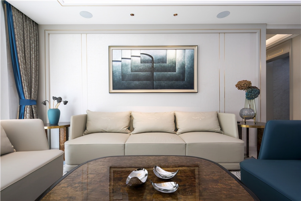 160平轻奢风四居室，细线条处突出细节，简单而有层次感