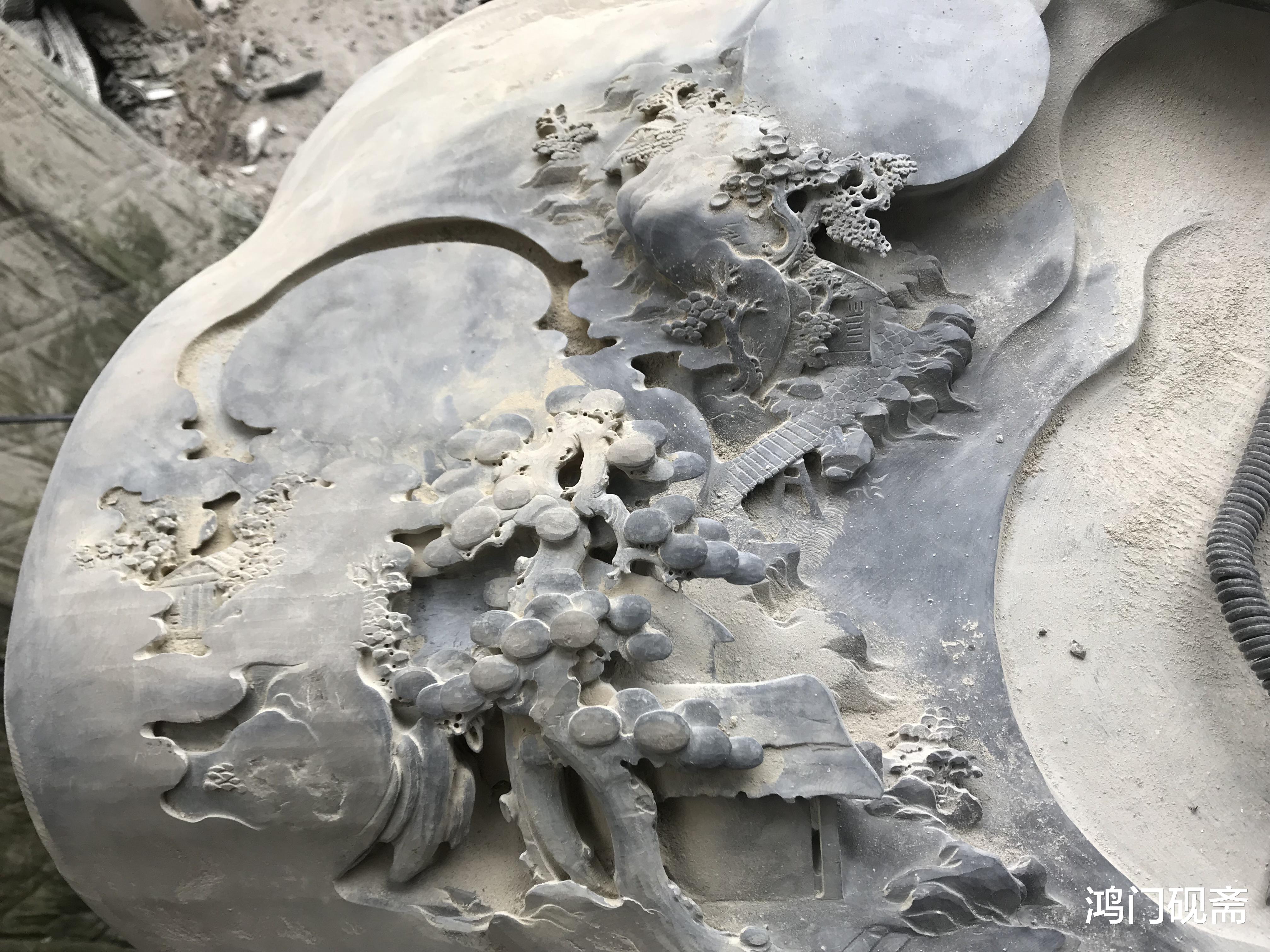 雕刻|这才叫“稀有”，我请了3个师傅把美石雕刻成茶盘，美得像一幅画