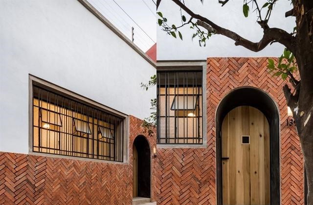 红砖过去流行,现在照样吃香!人字形拼红砖,铺墙面地面都很漂亮