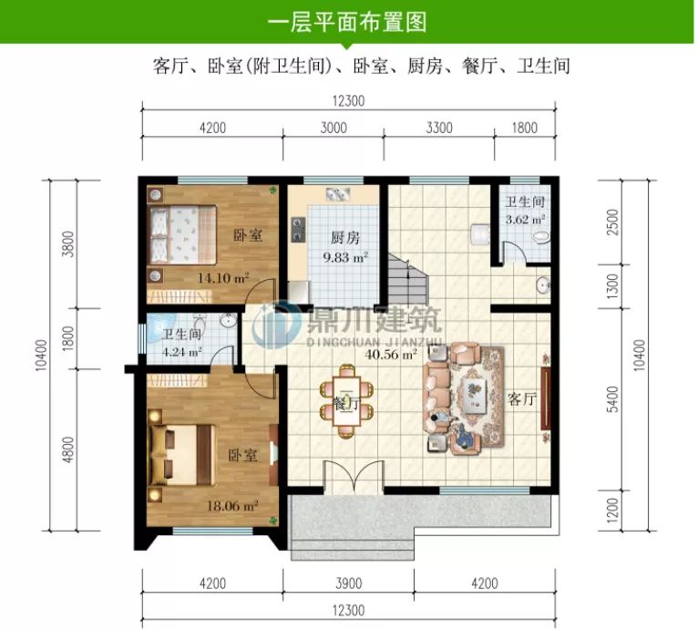 3款平屋顶农村别墅,有阳光房,带凉亭,施工简单