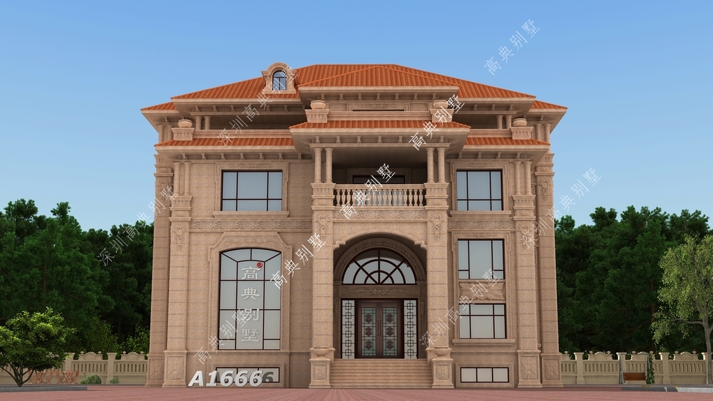 这款豪华欧式别墅，外观真是绝了，建了的人都说自己赚了。