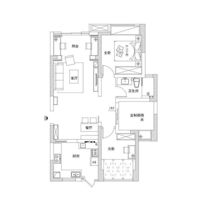 |72平日式风二居室,木质元很多整体素净温馨