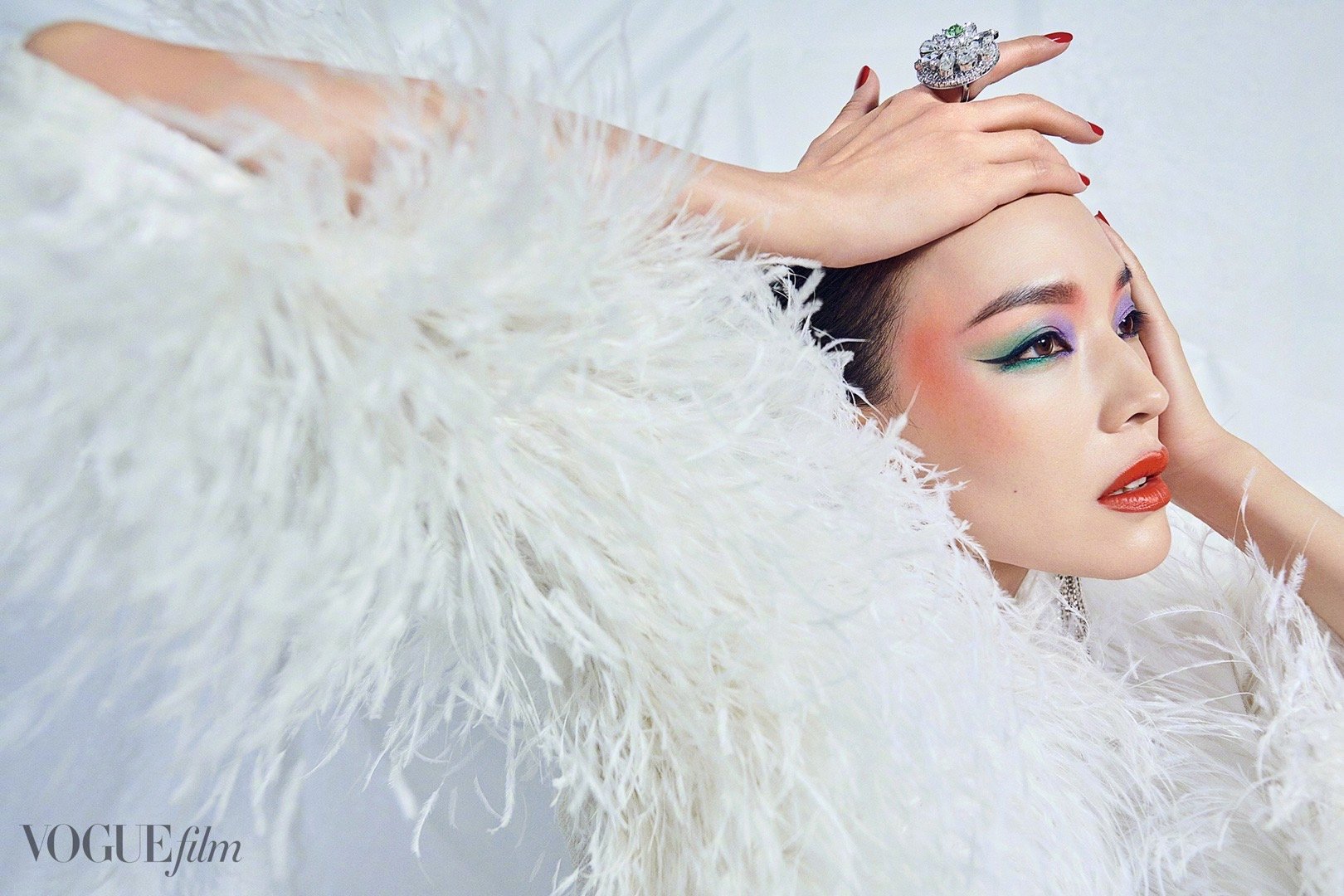 眼妆|舒淇越来越喜欢\西式妆容\了，嘴唇越化越厚，眼妆也浓过头了