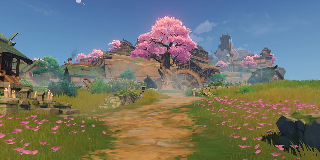 原神|原神:1.7稻妻实机风景图欣赏,丘丘人换成武士,雷神武器竟然是长枪