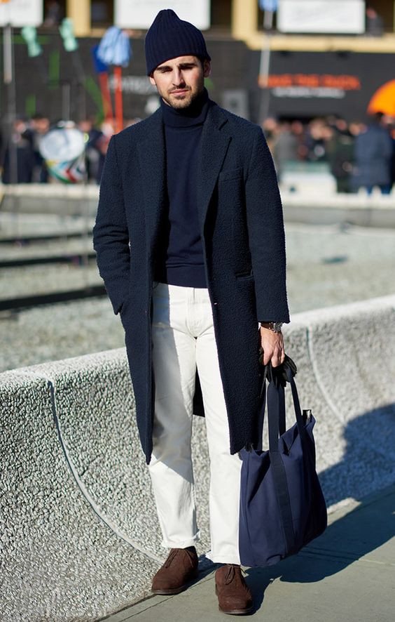 男士穿衣搭配杂志 男人裤子不要乱选,秋冬要备上一条白裤子,搭配西装、大衣都很帅