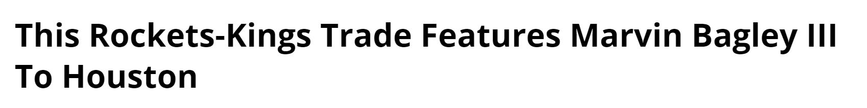 火箭队 双赢!3换1交易方案出炉,火箭甩卖刺头豪斯,抄底22岁榜眼巴格利