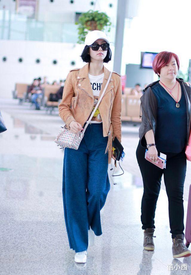 夹克|吴奇隆小娇妻刘诗诗真洋气，剪了短发穿夹克，配阔腿裤减龄又高级