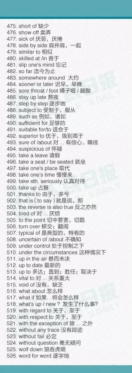 心理学|2022高三一轮备考策略:高中英语最常用的526个短语汇总