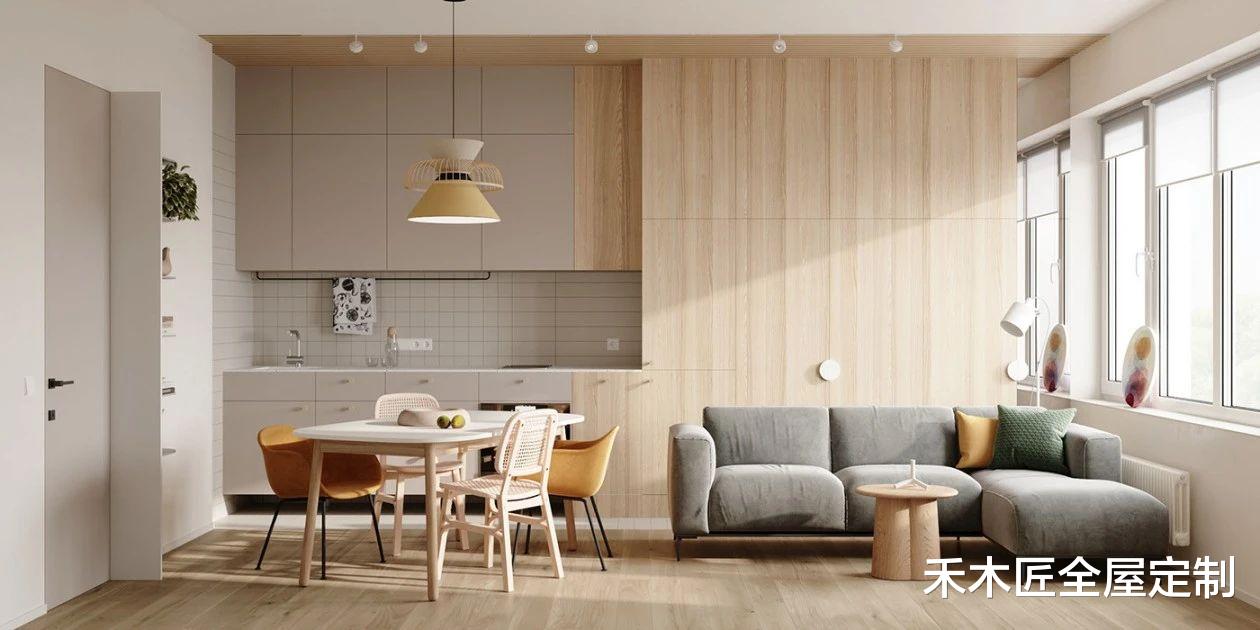原木、高级灰、定制柜——打造一个清爽宁静的北欧风住宅