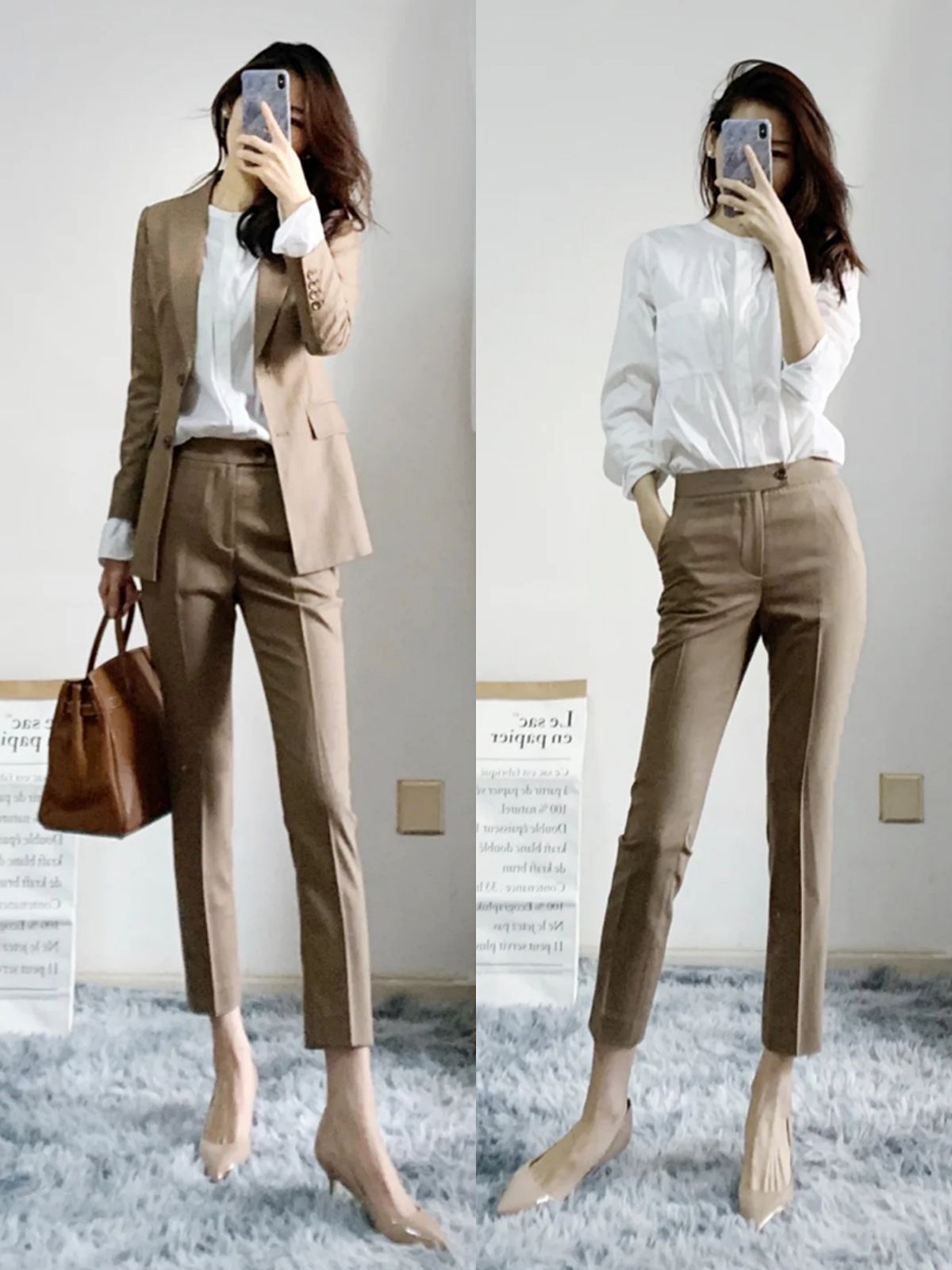 西装|职场女人必备的西装，选对色系、搭对了才够优雅，她的搭配真绝