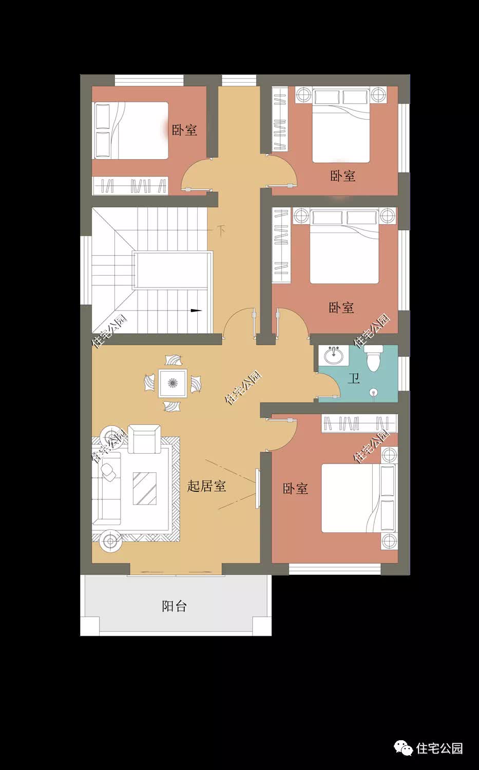 |户型特辑：10套8米面宽户型设计，百平宅基地就能建一栋