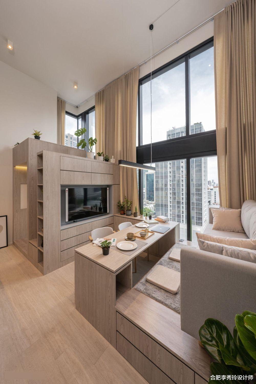 合肥李秀玲设计师 面积小？纯属瞎操心，凭5米9的层高优势，30㎡装出“迷你豪宅”范
