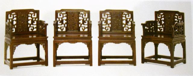 紫檀|恭王府旧藏一组清乾隆紫檀云龙纹扶手椅