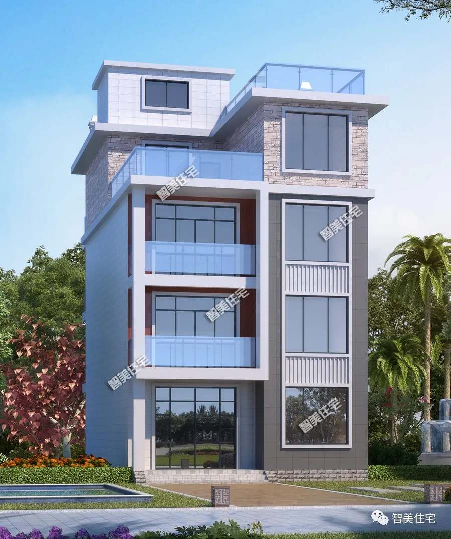 |8.6×13.5米农村别墅，现代风格，主体约40万