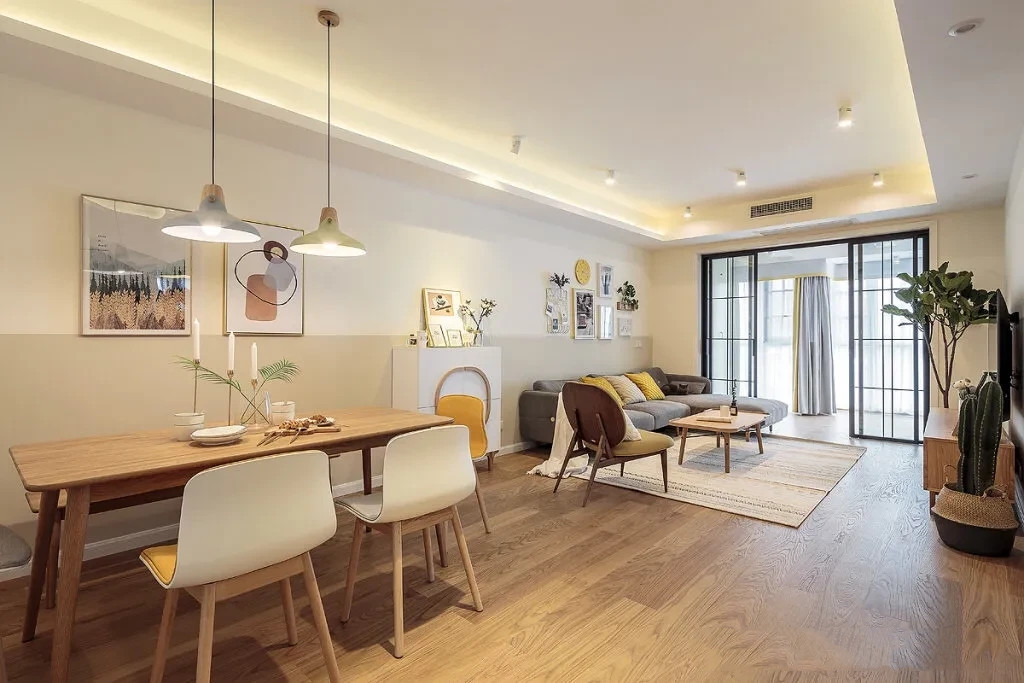 90平米的北欧风新房完工,简单装修大气又好看,入户就感到温馨