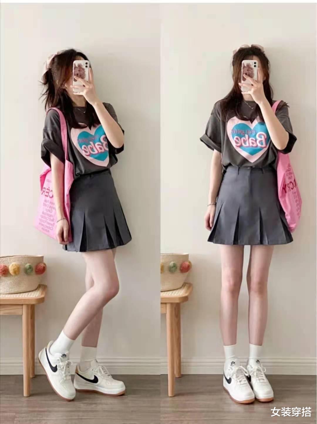 女装穿搭|t恤下面配什么裙子好看