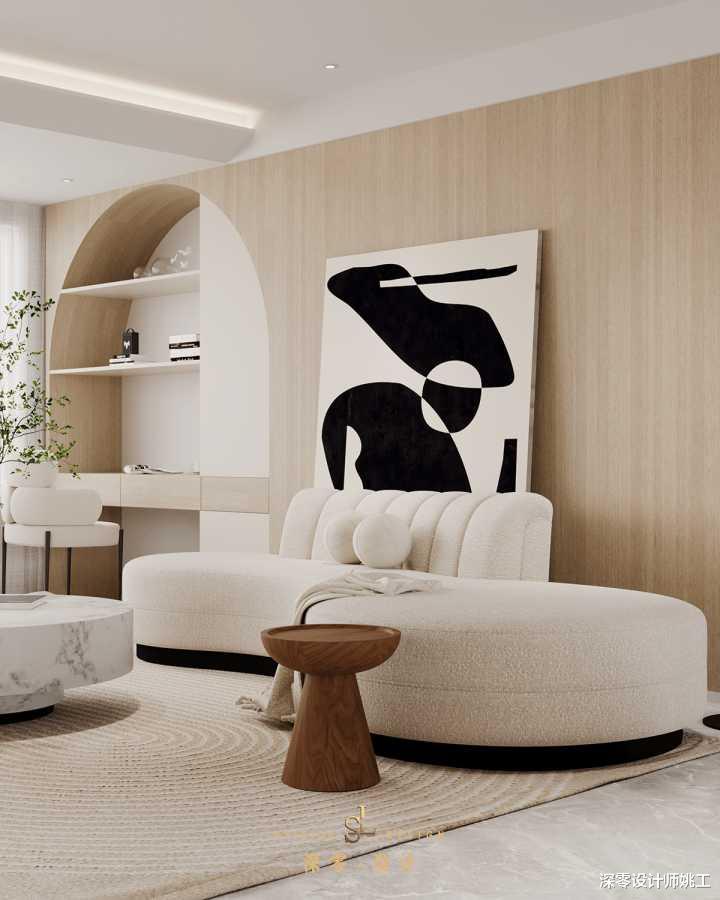 118㎡极简夫妻婚房，餐厨打通，沿墙做L型桌面，瞬间多出一间优雅的书房