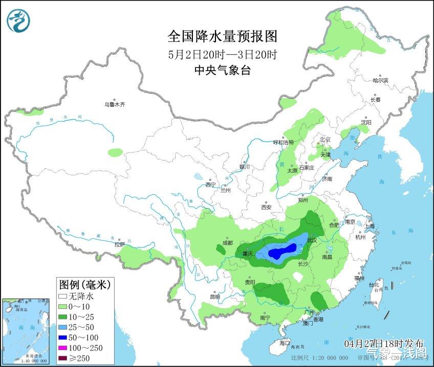 气象一浅阁 五一假期出行咋样?前晴后雨,长江中下游下得猛,梅雨提前了?
