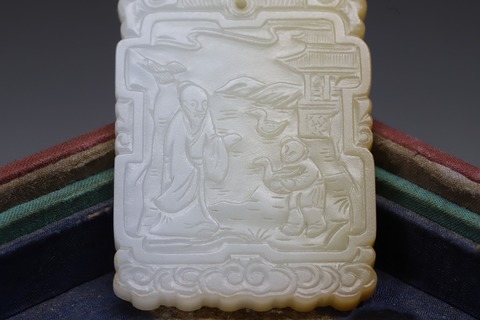 和田玉籽料|回流 舊藏和田玉籽料“羲之爱鹅”子冈牌