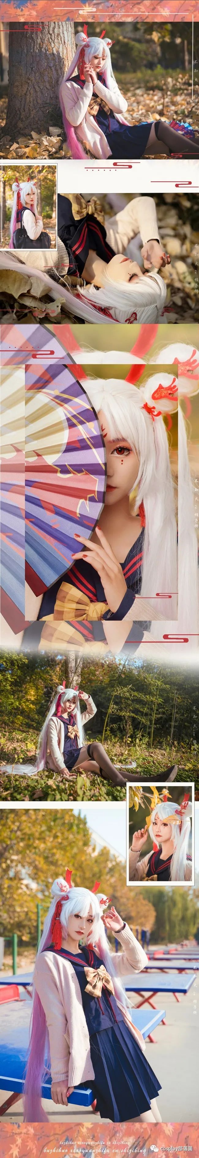 制服|cos：不知火制服cos，在林中自由漫步