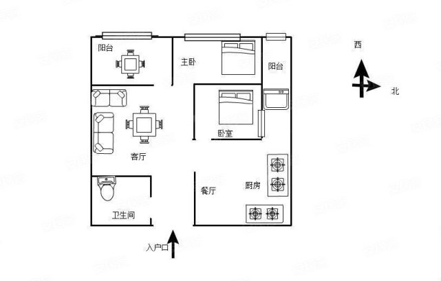 |88㎡ 田园风二居室，尽情把喜欢的颜色装进家里吧