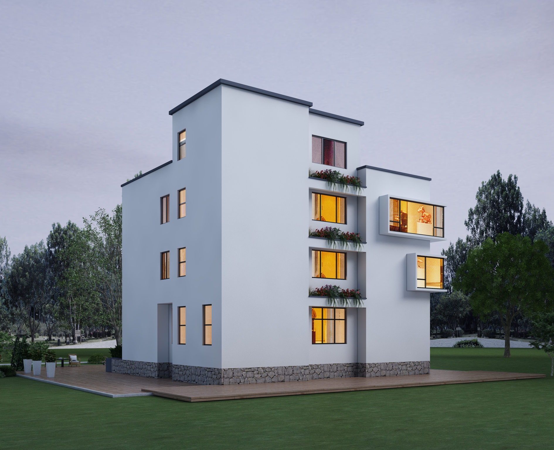 |现代风三层住宅，喜欢豪华主卧一定不能错过