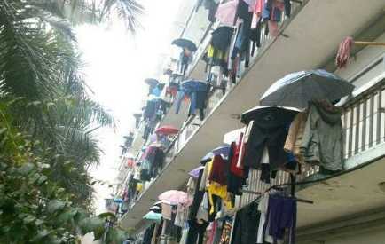 没有阳台,怎么晾衣服?