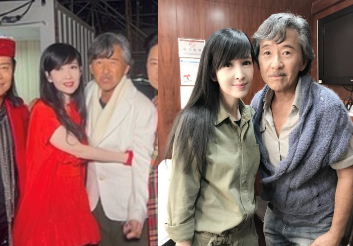 周慧敏|54岁周慧敏挽腰林子祥合影，明星大腕齐聚太豪华，全穿红衣好喜庆