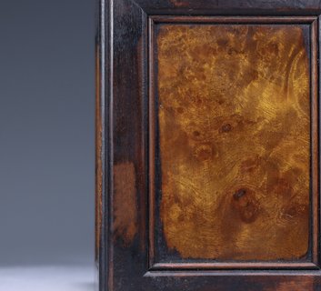 |黄花梨镶金丝楠樱木·四方笔筒