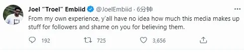 乔尔·恩比德|彻底决裂，他公开不满本西蒙斯，就差开口骂了！
