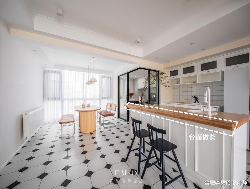 厨房面积也不小,这4个地方都能加个吧台,尝试过的人大多都满意