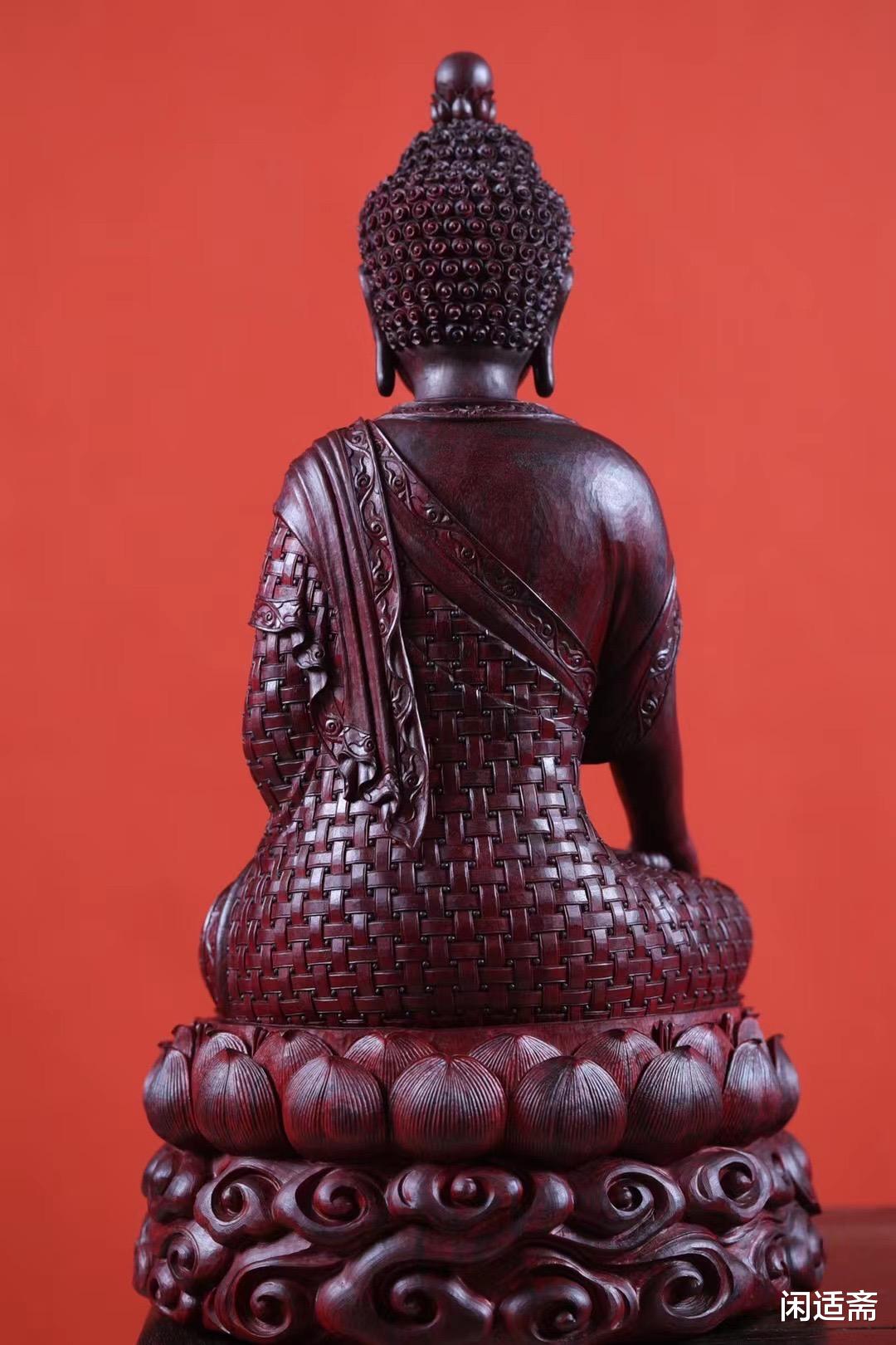 雕刻|紫檀木，名家清刀雕刻作品，药师佛造像