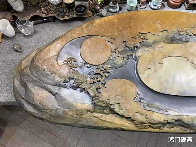 玉雕|好石头配好雕工，把2块顶级美石雕刻成茶盘，成品很多人都没见过