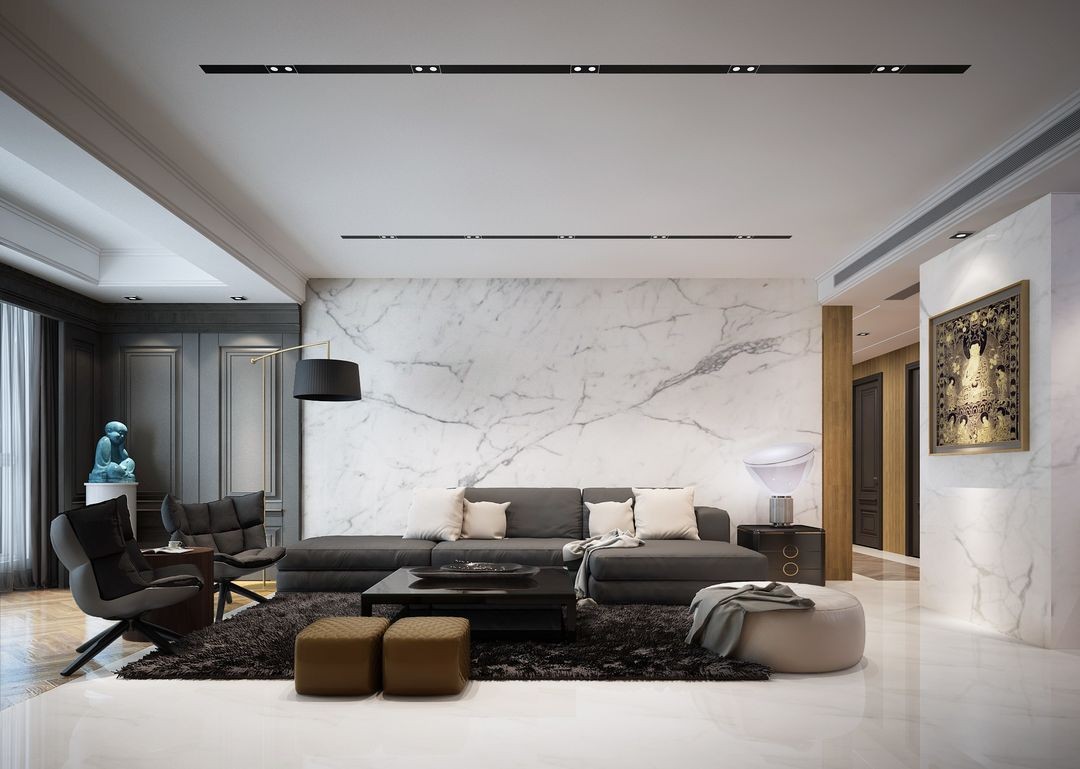 |在黑白当中融入一点艺术,给生活增添一些独特韵味,构筑理想的家