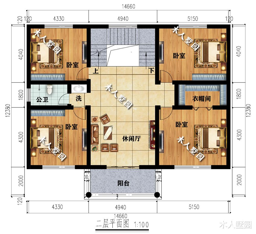 |14.6×12.3米简欧三层别墅,结构不复杂,真的很适合农村