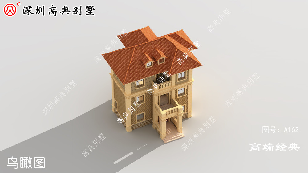 屋檐用橘色琉璃瓦做装饰,色调统一,颜色十分简单温馨