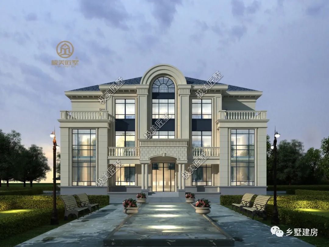 两兄弟建房,20.24X12.74米共用堂屋,欧式风格奢华大气