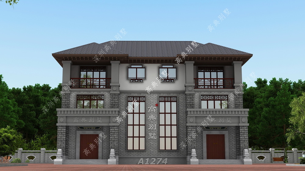 这款双拼中式别墅,带土灶,堂屋,一看就是有文化底蕴的人。