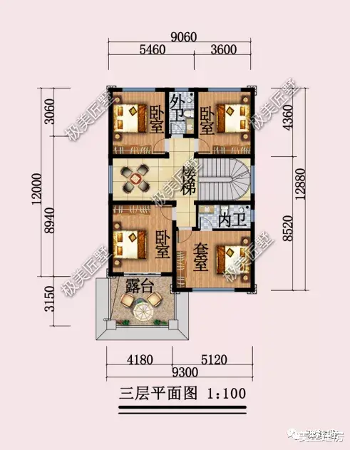 |三层简欧别墅，带挑空客厅和旋转楼梯，豪华气派有档次